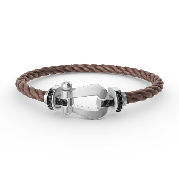 [Bling Jewelrys ]FORCE LARGE HORSESHOE BLACK DIAMOND BRACELET SILVER