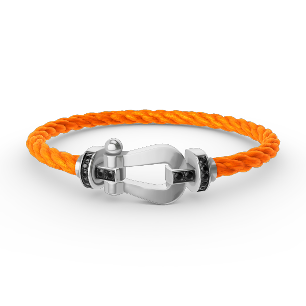 [Bling Jewelrys ]FORCE LARGE HORSESHOE BLACK DIAMOND BRACELET SILVER