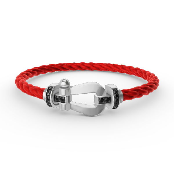 [Bling Jewelrys ]FORCE LARGE HORSESHOE BLACK DIAMOND BRACELET SILVER