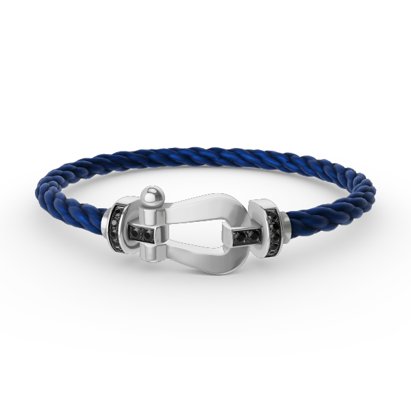 [Bling Jewelrys ]FORCE LARGE HORSESHOE BLACK DIAMOND BRACELET SILVER