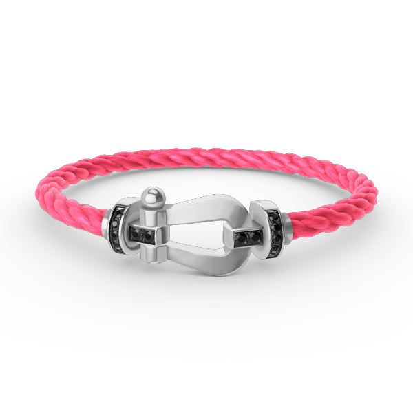 [Bling Jewelrys ]FORCE LARGE HORSESHOE BLACK DIAMOND BRACELET SILVER