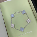 [Bling Jewelrys ] CLOVER 5 MOTIF PURPLE CHALCEDONY BRACELET COLLECTION
