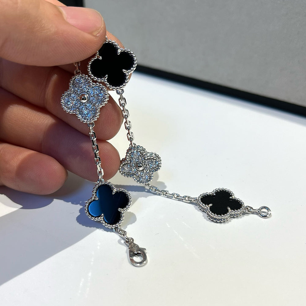 [Bling Jewelrys ] クローバー 5モチーフ オニキスブレスレット コレクション