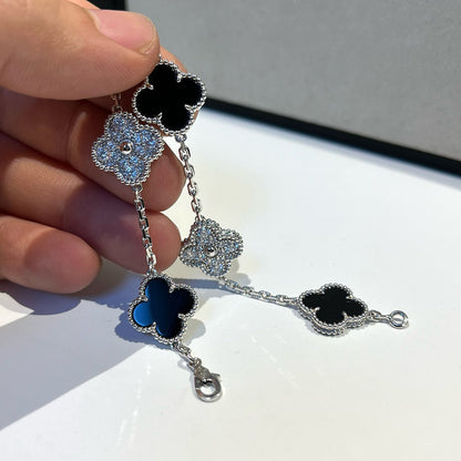 [Bling Jewelrys ] クローバー 5モチーフ オニキスブレスレット コレクション