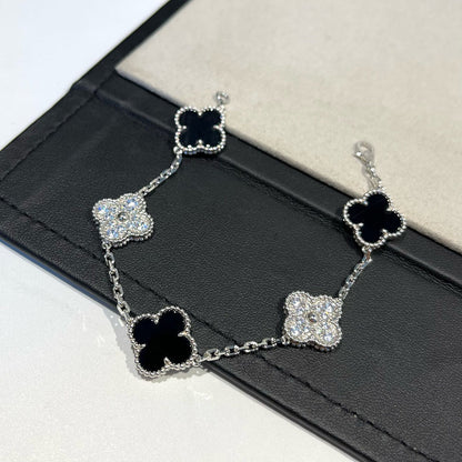 [Bling Jewelrys ] クローバー 5モチーフ オニキスブレスレット コレクション