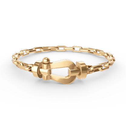 [Bling Jewelrys ]FORCE LARGE HORSESHOE CLASP  METAL BRACELET