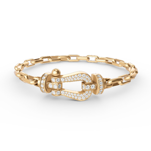[Bling Jewelrys ]FORCE LARGE HORSESHOE CLASP  METAL BRACELET