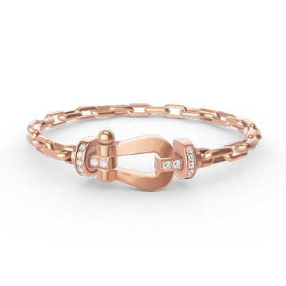 [Bling Jewelrys ]FORCE LARGE HORSESHOE CLASP  METAL BRACELET