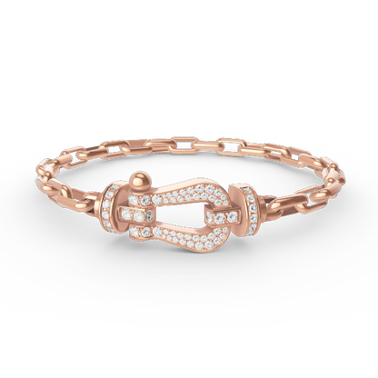 [Bling Jewelrys ]FORCE LARGE HORSESHOE CLASP  METAL BRACELET