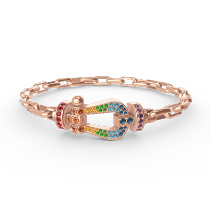 [Bling Jewelrys ]FORCE LARGE HORSESHOE CLASP  METAL BRACELET