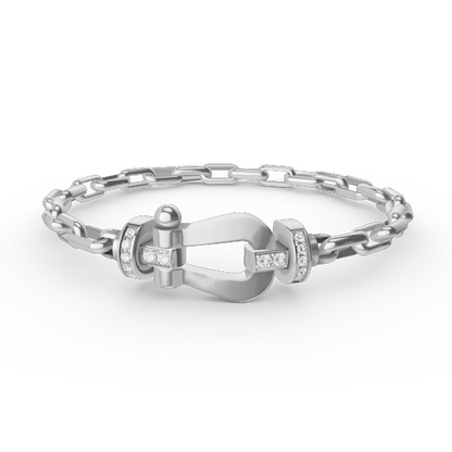 [Bling Jewelrys ]FORCE LARGE HORSESHOE CLASP  METAL BRACELET