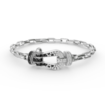 [Bling Jewelrys ]FORCE LARGE HORSESHOE CLASP  METAL BRACELET