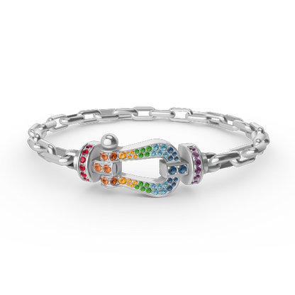 [Bling Jewelrys ]FORCE LARGE HORSESHOE CLASP  METAL BRACELET