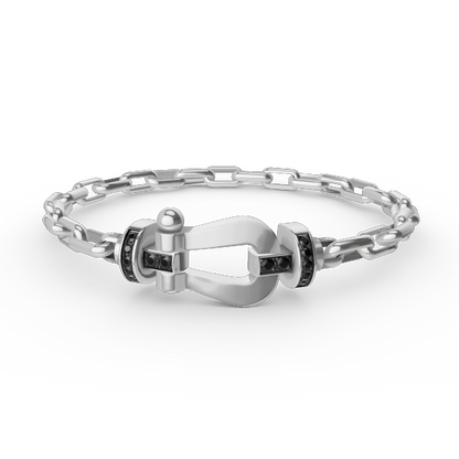 [Bling Jewelrys ]FORCE LARGE HORSESHOE CLASP  METAL BRACELET