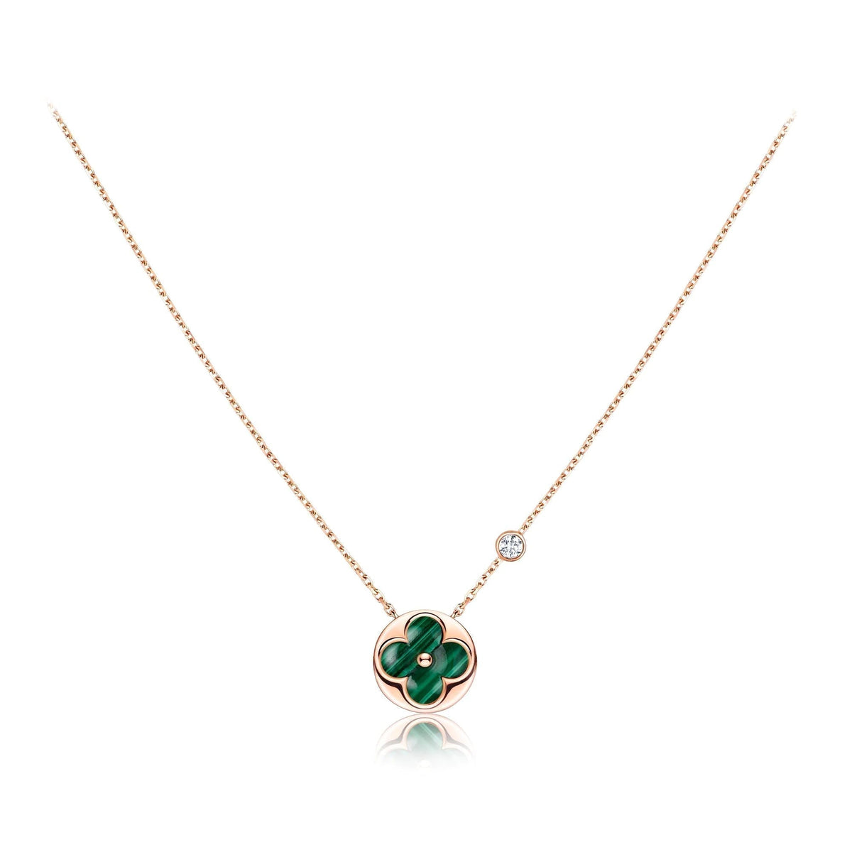 [Bling Jewelrys] SONNEN-ANHÄNGER ROSÉGOLD 1 DIAMANT-HALSKETTE
