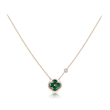 [Bling Jewelrys] SONNEN-ANHÄNGER ROSÉGOLD 1 DIAMANT-HALSKETTE