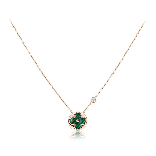 [Bling Jewelrys] SONNEN-ANHÄNGER ROSÉGOLD 1 DIAMANT-HALSKETTE