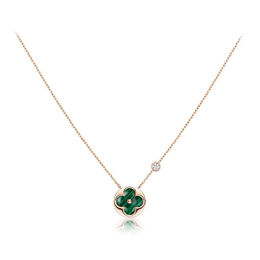 [Bling Jewelrys] SONNEN-ANHÄNGER ROSÉGOLD 1 DIAMANT-HALSKETTE