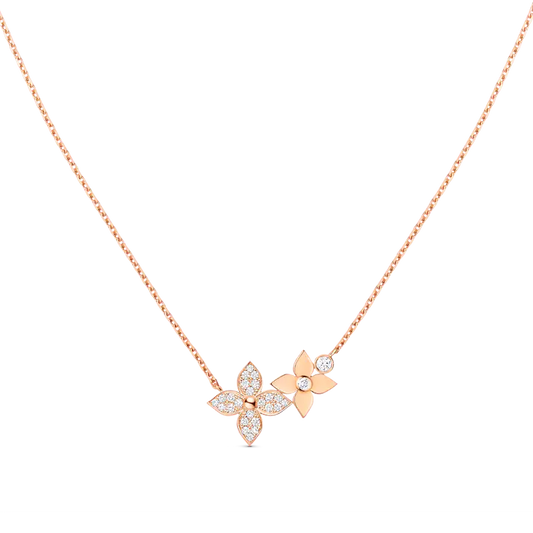 [Bling Jewelrys ]STAR BLOSSOM NECKLACE PINK GOLD DIAMONDS