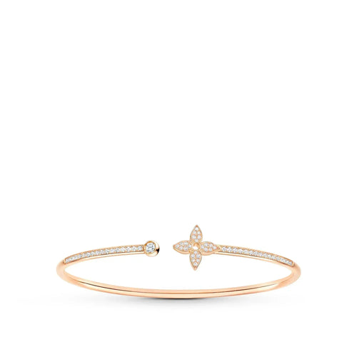 [Bling Jewelrys ]IDYLLE PINK GOLD OPEN BRACELET DIAMOND PAVED