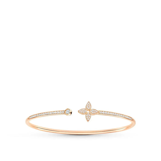 [Bling Jewelrys ]IDYLLE PINK GOLD OPEN BRACELET DIAMOND PAVED
