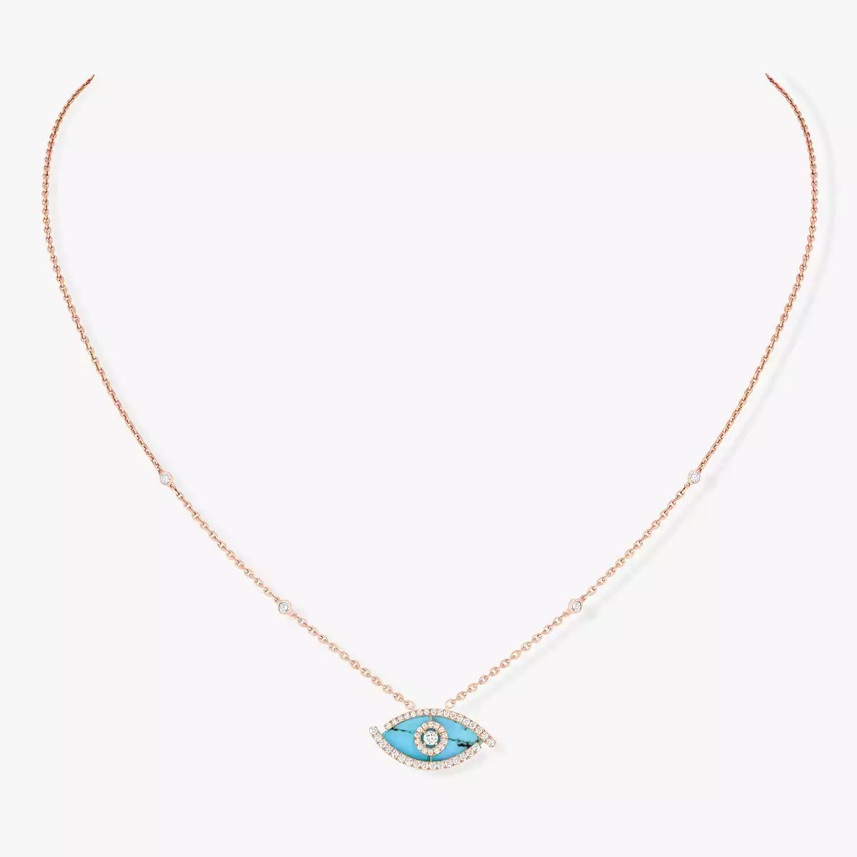 {
  "Bling Jewelrys": "ブリングジュエリー",
  "Lucky Eye Diamond Necklace in Rose Gold and Turquoise": "ラッキーアイ ダイヤモンドネックレス（ローズゴールド＆ターコイズ）"
}