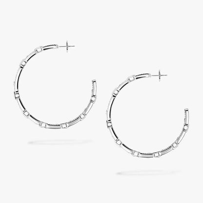 [Bling Jewelrys]Move Link Diamond Hoop Earrings