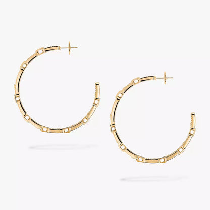 [Bling Jewelrys]Move Link Diamond Hoop Earrings