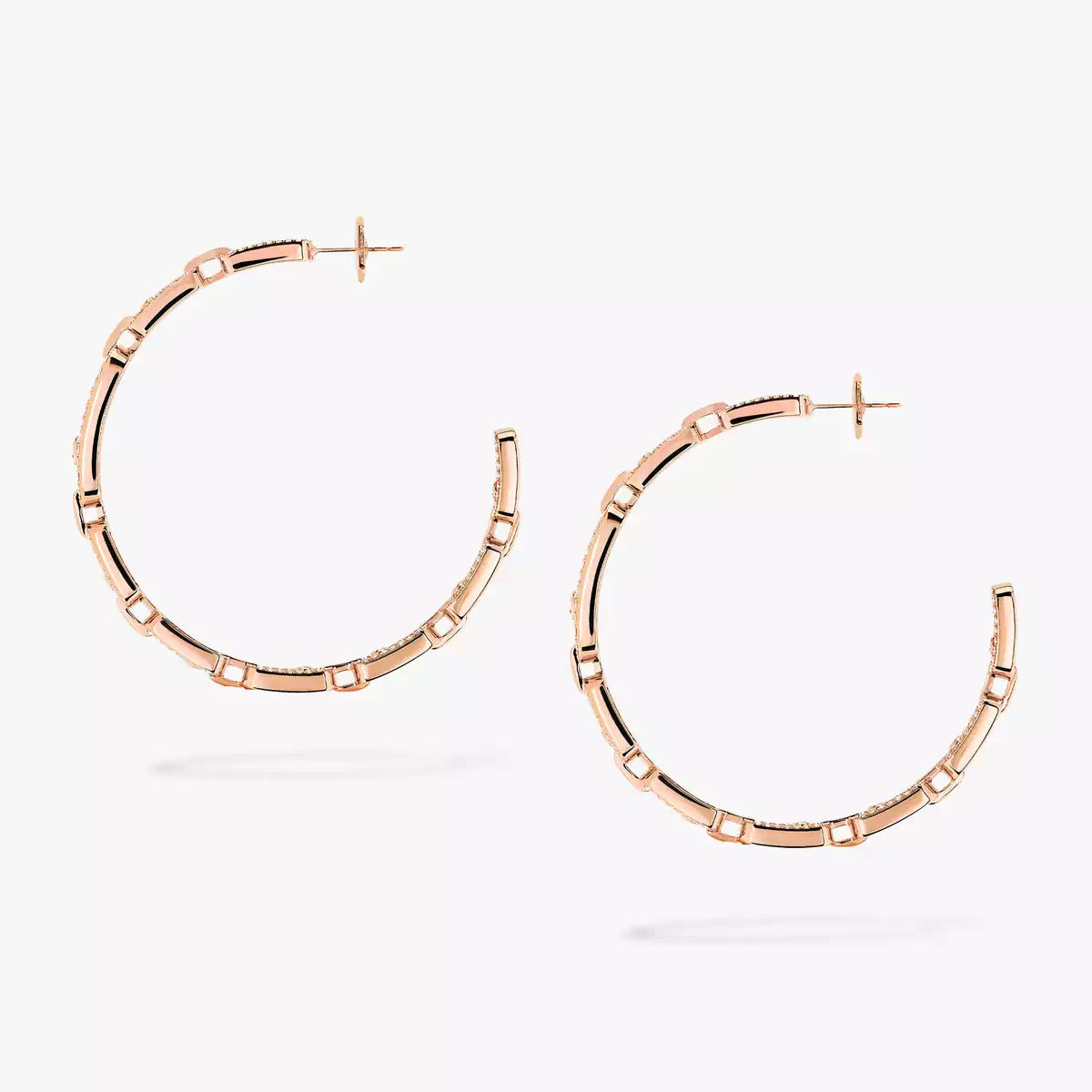 [Bling Jewelrys]Move Link Diamond Hoop Earrings