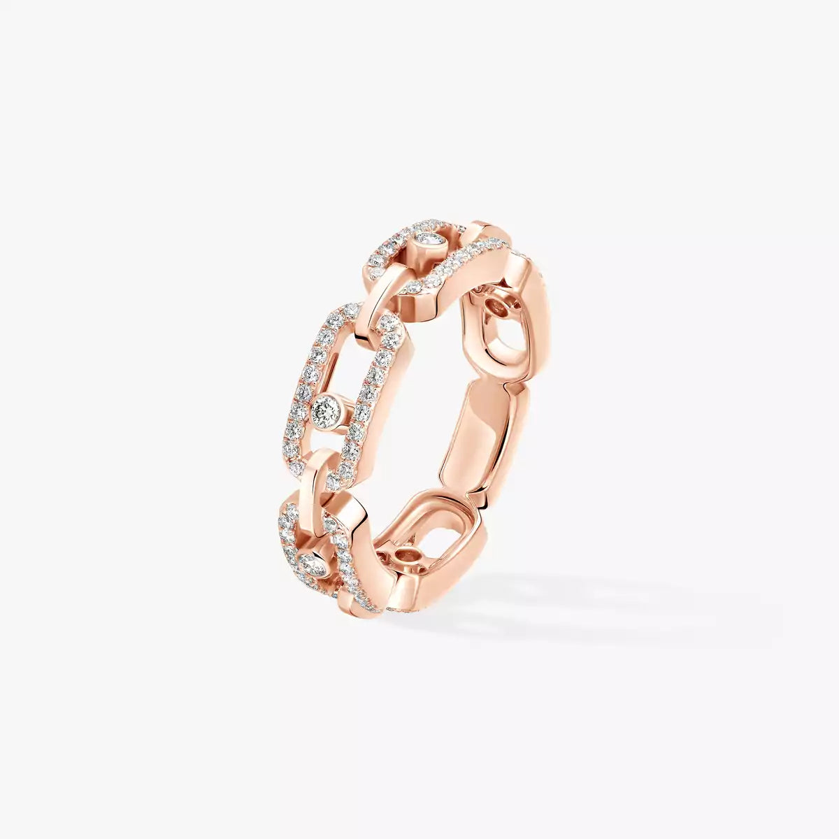 [Bling Jewelrys]Move Link Pave Set Diamond Ring