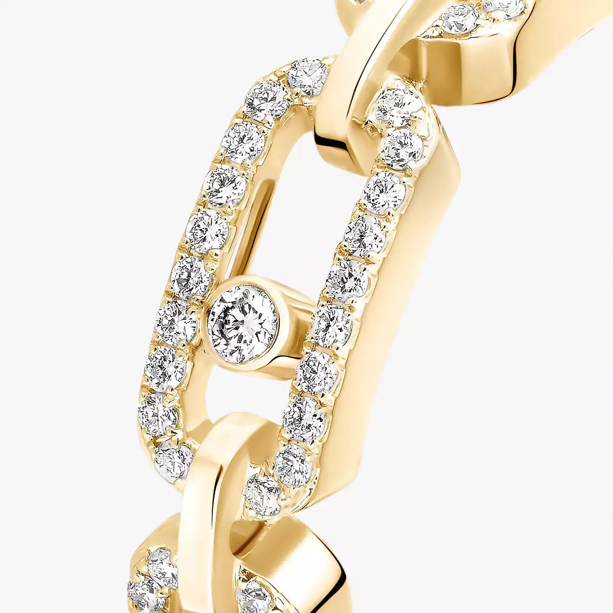 [Bling Jewelrys]Move Link Pave Set Diamond Ring