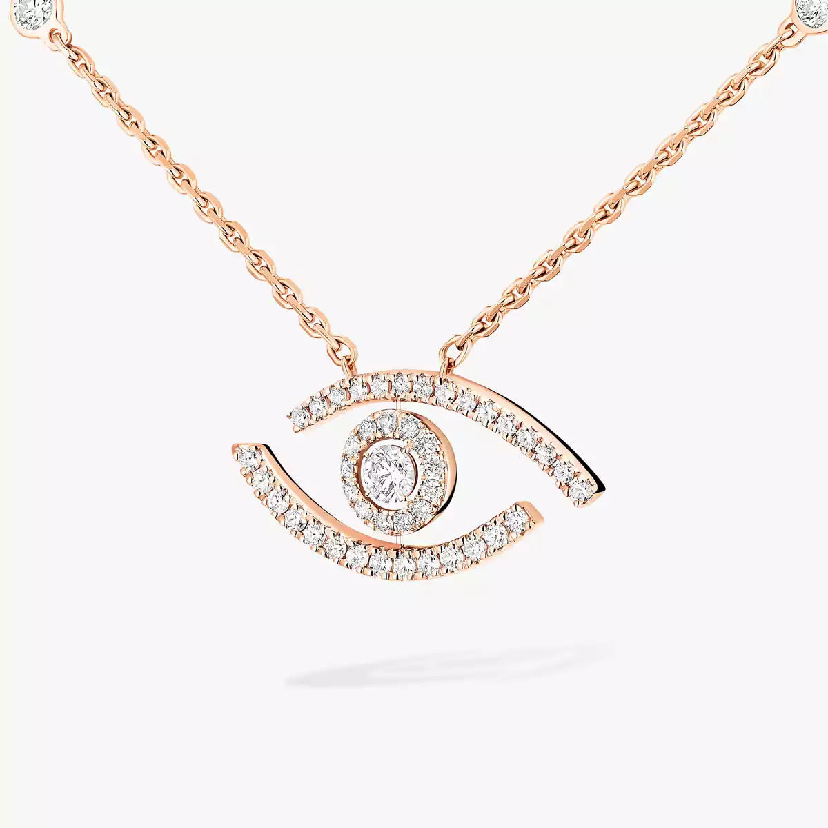 [Bling Jewelrys]Pave_ Diamond Necklace Lucky Eye