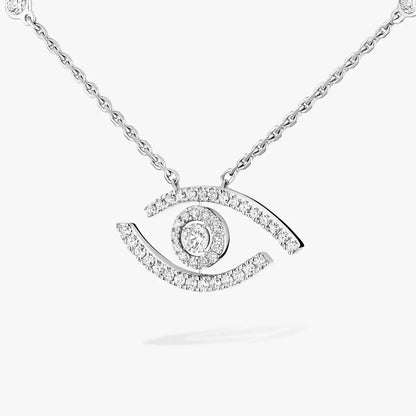 [Bling Jewelrys]Pave_ Diamond Necklace Lucky Eye