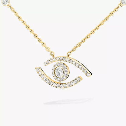 [Bling Jewelrys]Pave_ Diamond Necklace Lucky Eye