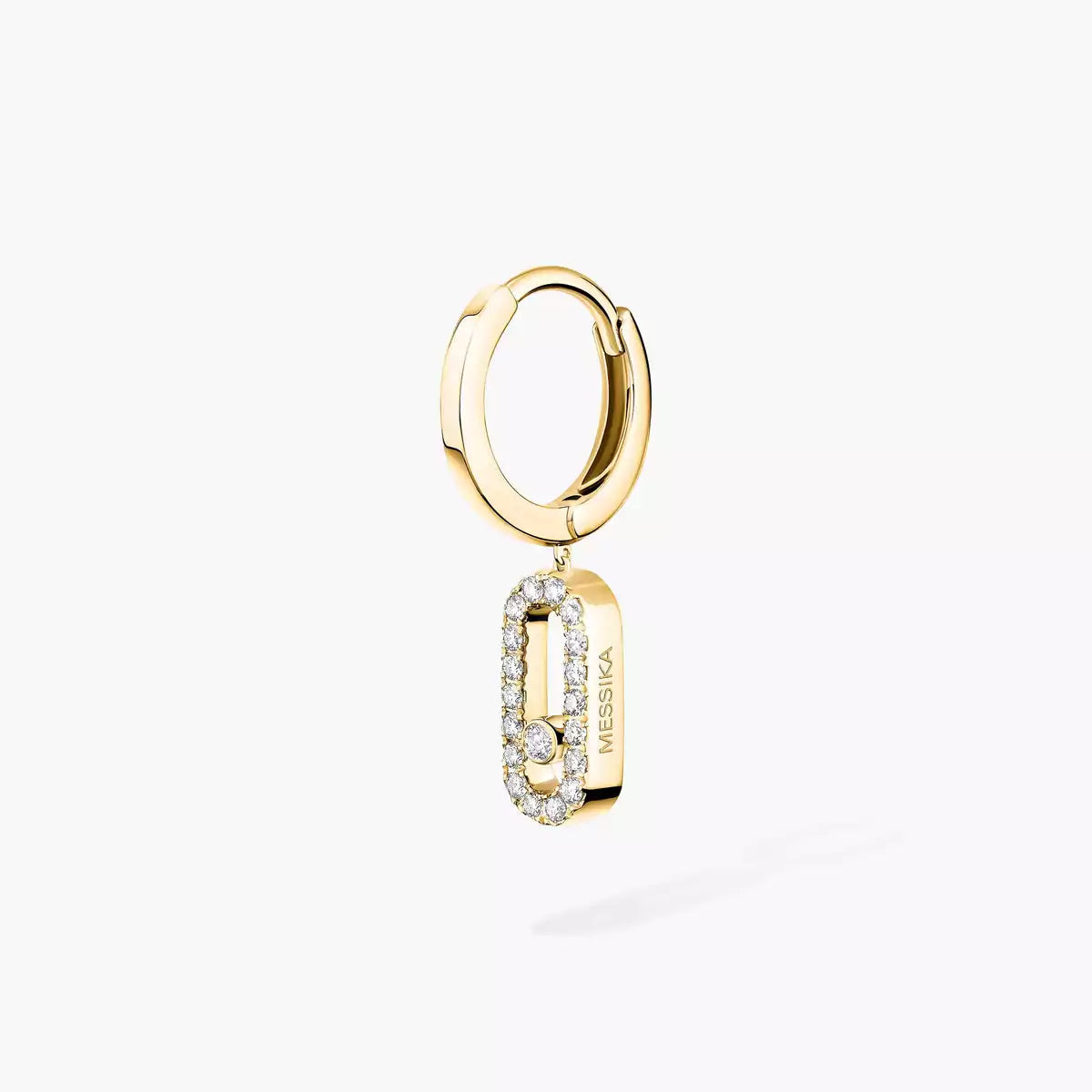 [Bling Jewelrys]Move Uno Einzel-Diamant-Creole