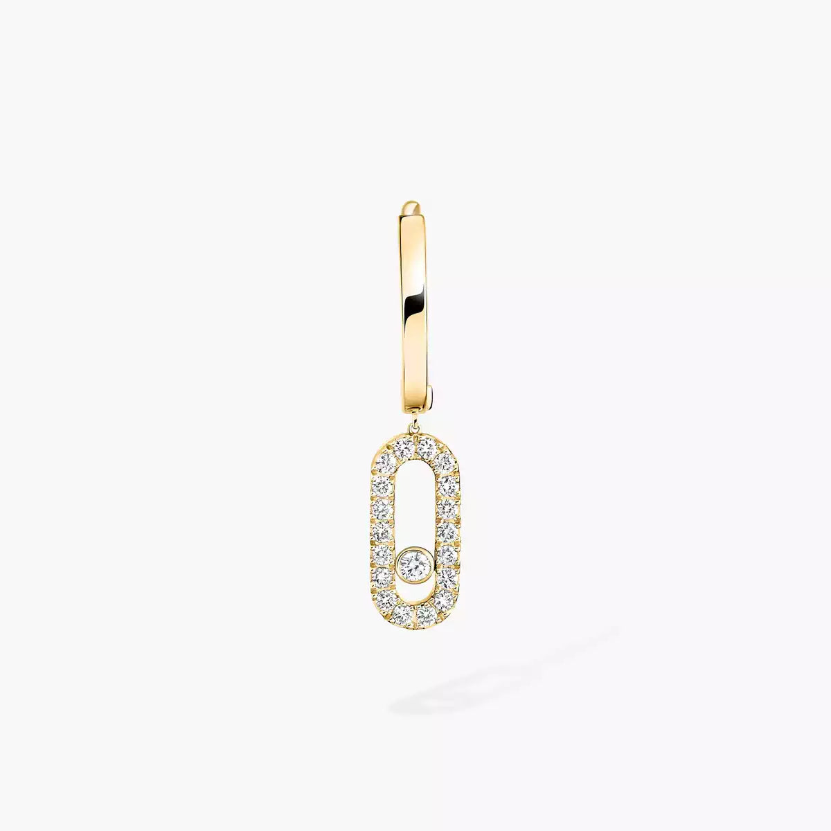 [Bling Jewelrys]Move Uno Einzel-Diamant-Creole