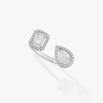 [Bling Jewelrys]My Twin Toi & Moi Silver Diamond Ring