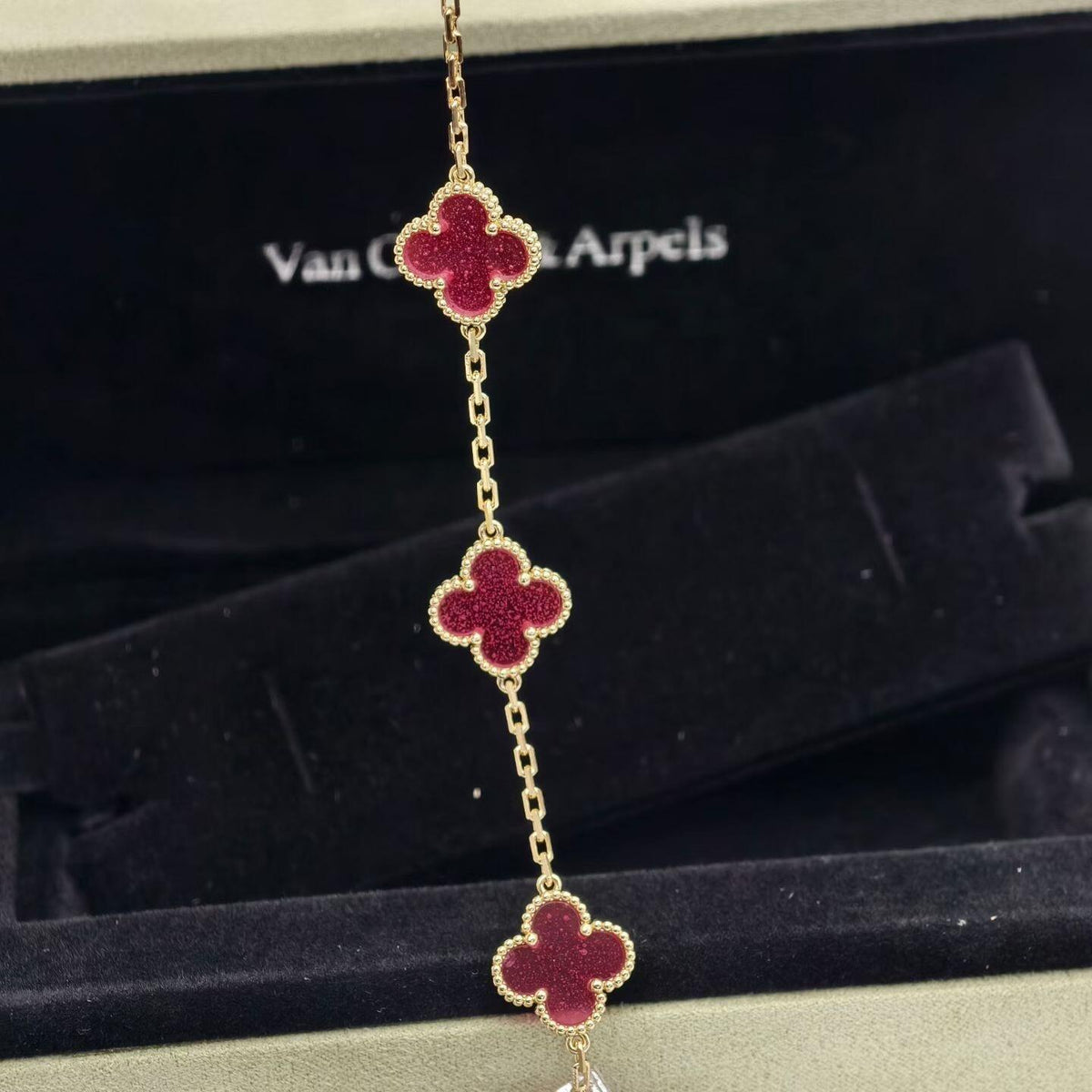 [Bling Jewelrys]NEW CLOVER 5 MOTIFS PINK ENAMEL BRACELET