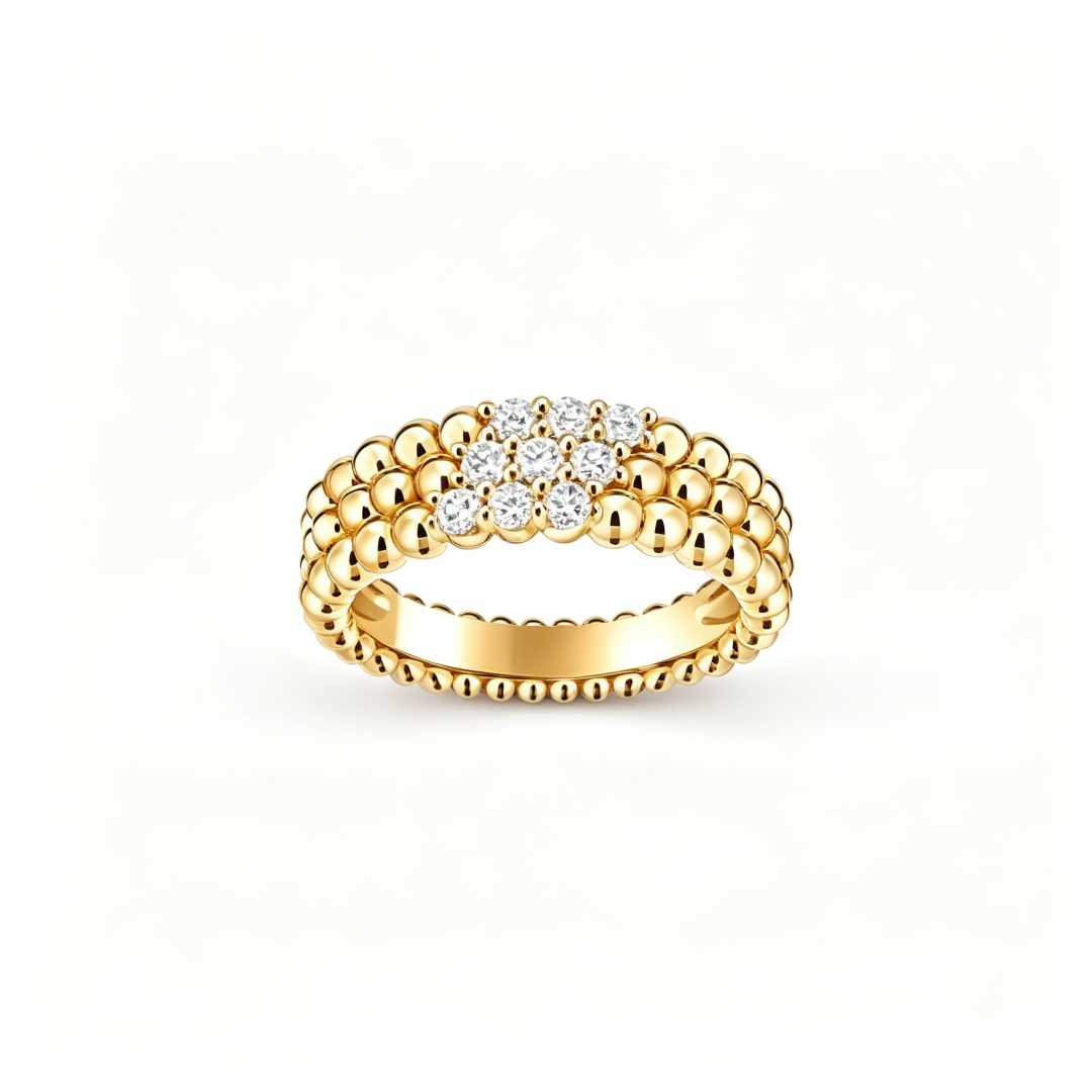 [Bling Jewelrys] DREIREIHIGER DIAMANT-RING
