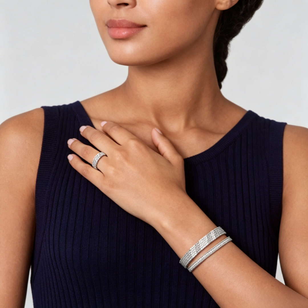 [Bling Jewelrys] DREIREIHIGER DIAMANT-RING