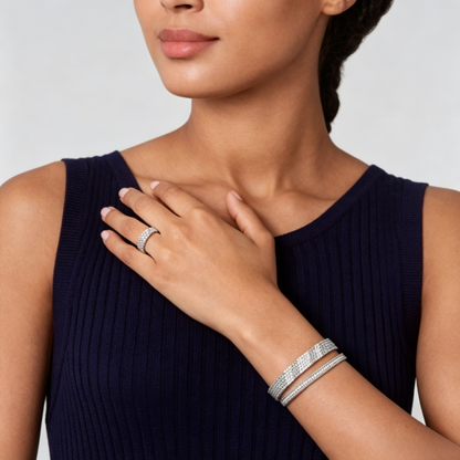 [Bling Jewelrys] DREIREIHIGER DIAMANT-RING