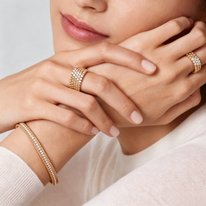 [Bling Jewelrys] DREIREIHIGER DIAMANT-RING
