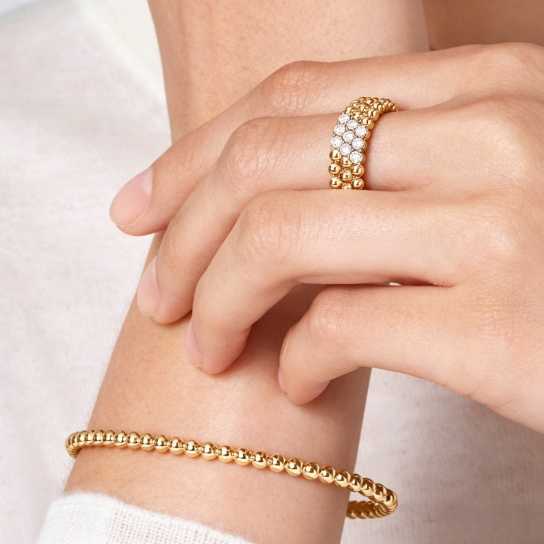 [Bling Jewelrys] DREIREIHIGER DIAMANT-RING