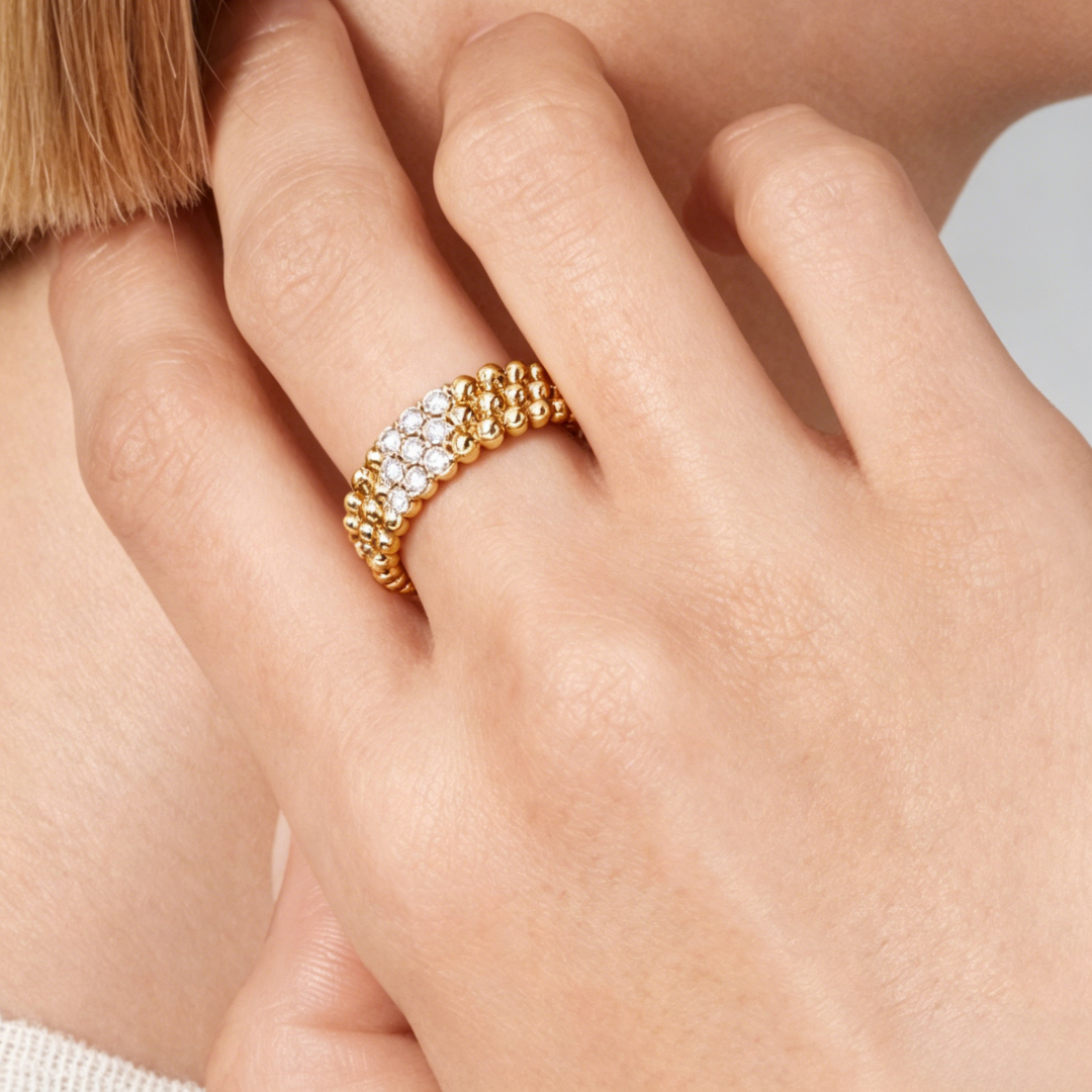 [Bling Jewelrys] DREIREIHIGER DIAMANT-RING