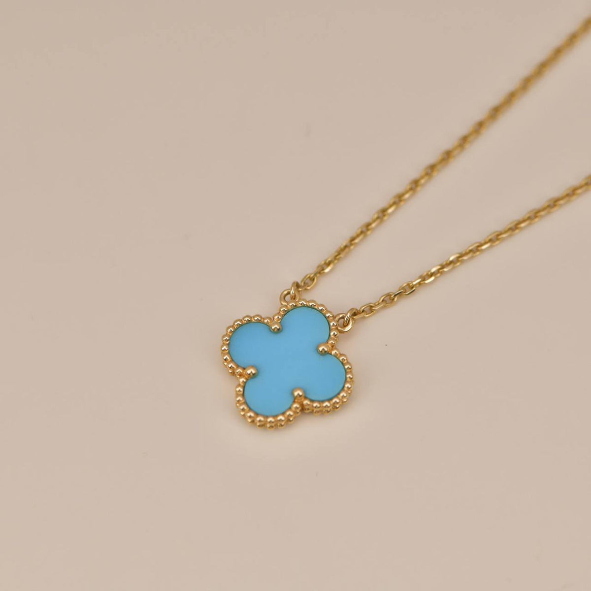 [Bling Jewelrys ]CLOVER 15MM VINTAGE TURQUOISE NECKLACE