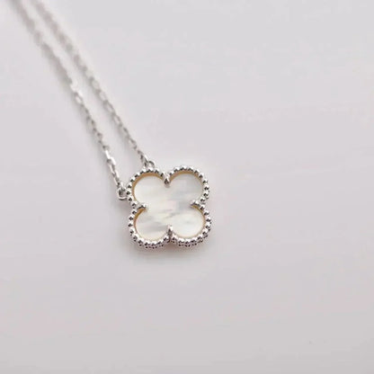 [Bling Jewelrys ]CLOVER  15MM WHITE MOTHER-OF-PEARL SILVER