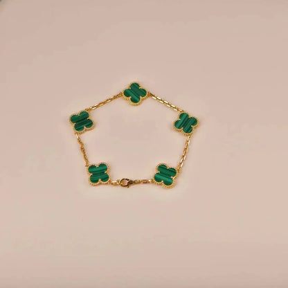 {
  "Bling Jewelrys ": "Bling Jewelrys ",
  "CLOVER  5 MOTIF MALACHITE BRACELET COLLECTION": "KLEEBLATT 5-MOTIV MALACHIT-ARMBAND KOLLEKTION"
}