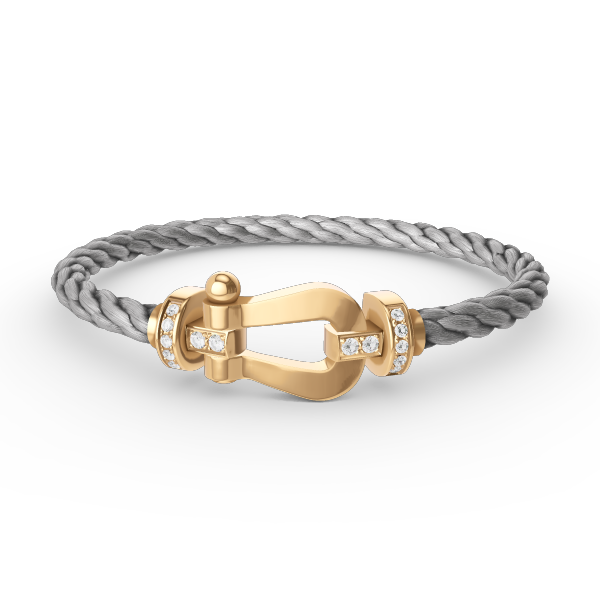 [Bling Jewelrys ]FORCE LARGE HORSESHOE HALF DIAMOND BRACELET GOLD