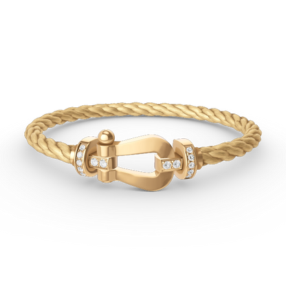 [Bling Jewelrys ]FORCE LARGE HORSESHOE HALF DIAMOND BRACELET GOLD