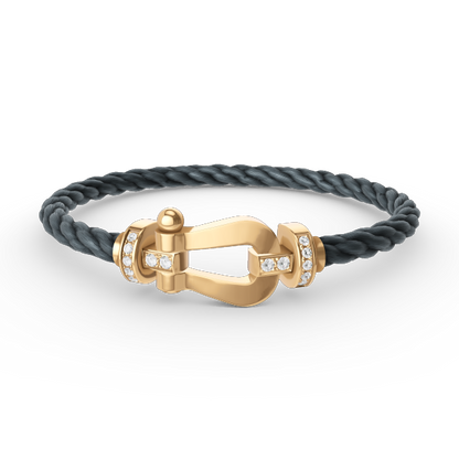 [Bling Jewelrys ]FORCE LARGE HORSESHOE HALF DIAMOND BRACELET GOLD
